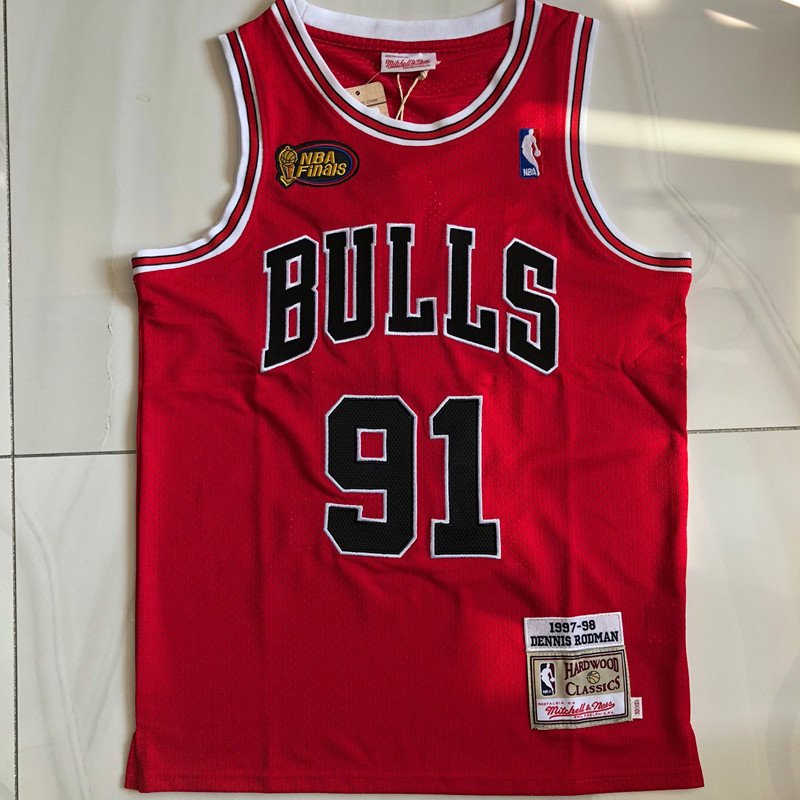 Dense Embroidery #91 Dennis Rodman Chicago Bulls NBA Finals Jerseys Mitchell & Ness - Image 8