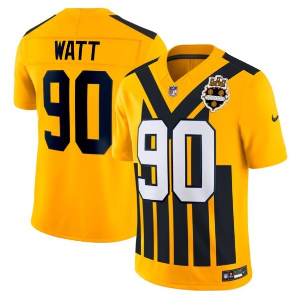 Nike Pittsburgh Steelers T.J. Watt #90 Ramsey #5 Metcalf #4 Gold Alternate 1933 NFL Jersey