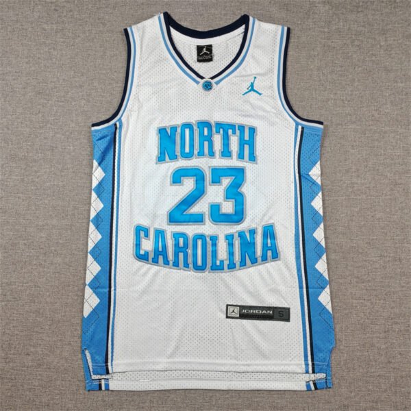 Michael Jordan #23 White UNC University North Carolina Basketball Tops