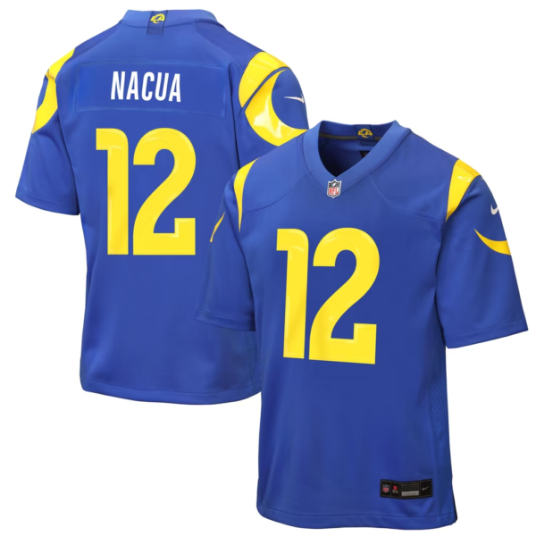 Youth LA Rams Nacua #12 Blue Nike On Field Jersey NFL