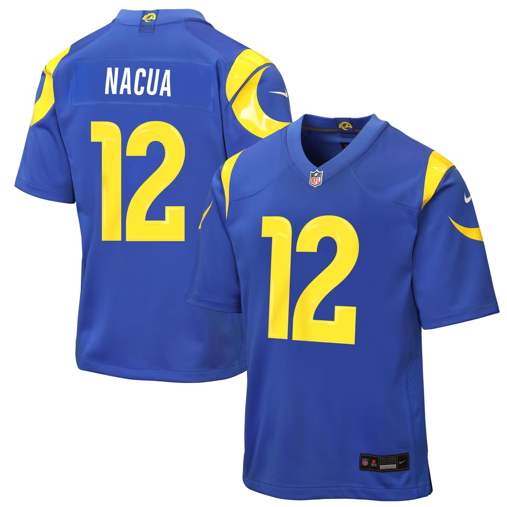 Youth LA Rams Nacua #12 Blue Nike On Field Jersey NFL