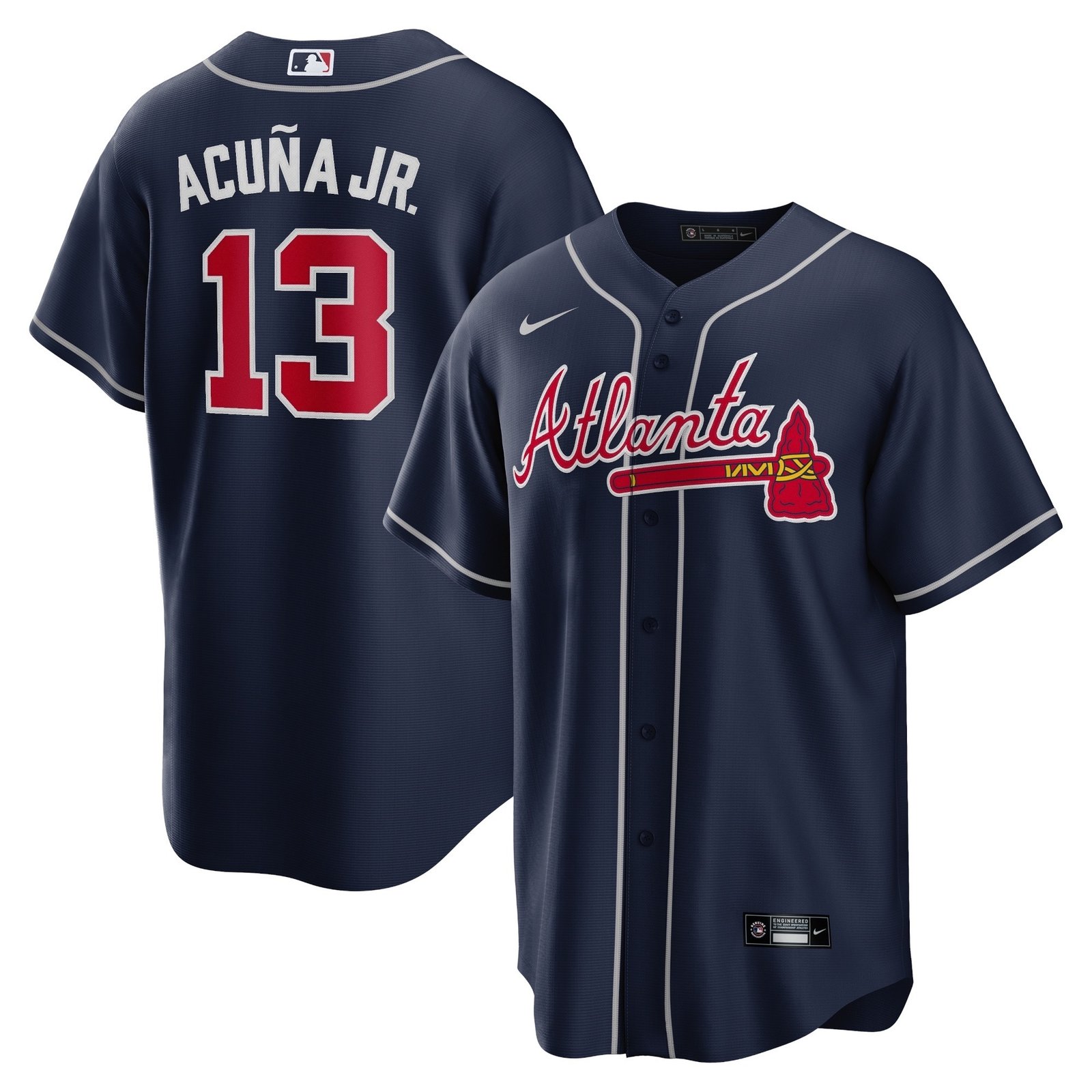 Nike Ronald Acuña Jr. #13 Atlanta Braves Stitched Men Baseball Shirt - Image 4