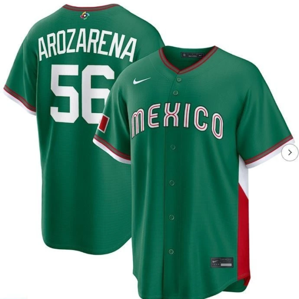 Randy Arozarena #56 Mexico Green WBC Stitched Baseball Jersey