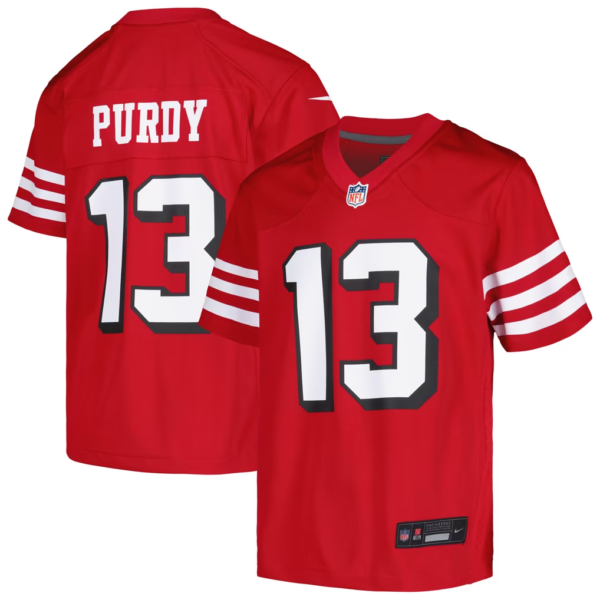 Youth Brock Purdy San Francisco 49ers Nike Red Black American Football Jersey