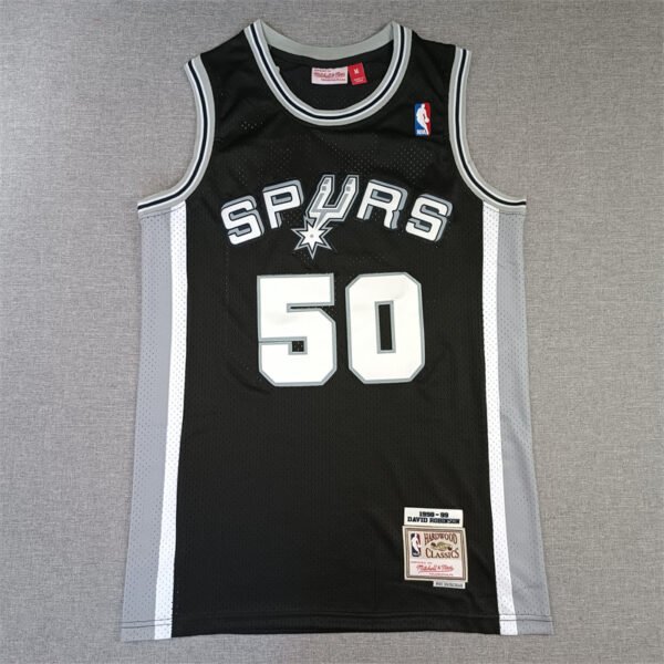 David Robinson San Antonio Spurs White Black Stitched 1998-99 Mitchell & Ness Jersey