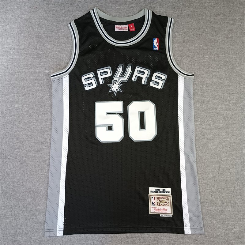 David Robinson San Antonio Spurs White Black Stitched 1998-99 Mitchell & Ness Jersey