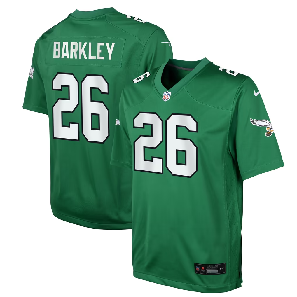 Children Nike Saquon Barkley Midnight Green White Black Philadelphia Eagles Jersey Nike