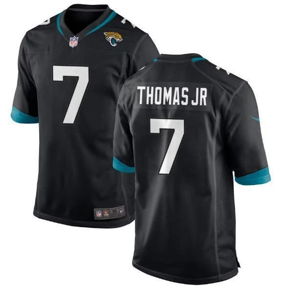 Nike Men Embroidered Thomas Jr #7 Black White Turquoise Jacksonville Jaguars Jersey - Image 2