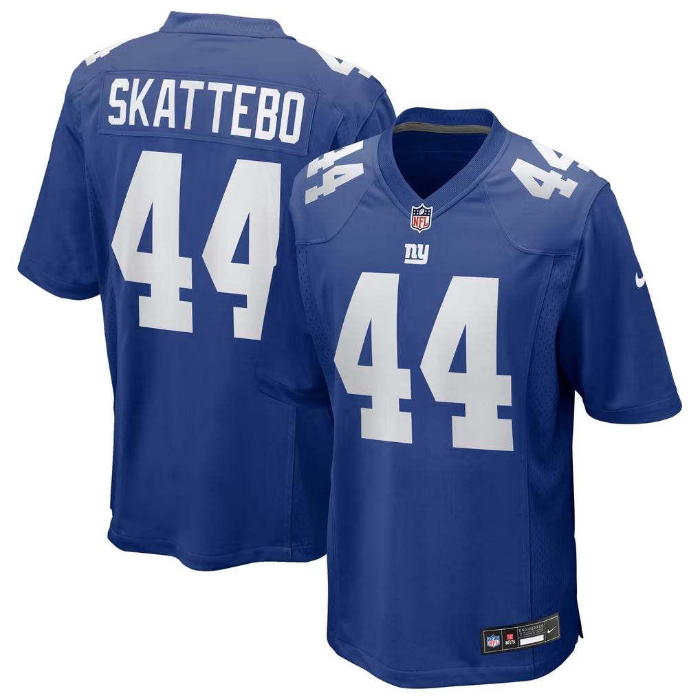 New York Giants Cam Skattebo #44 White Navy Red NFL Jersey Nike