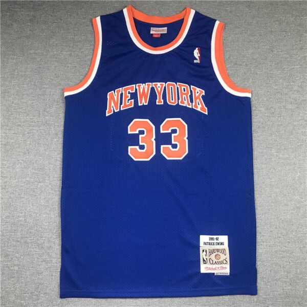 Mitchell & Ness New York Knicks Blue Ewing Retro Jersey NBA