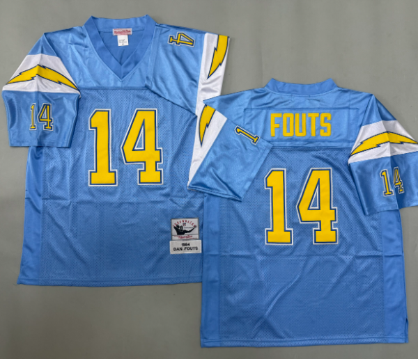 DAN FOUTS #14 Stitched Adult S-XXXL San Diego Chargers Sewn Football Jersey
