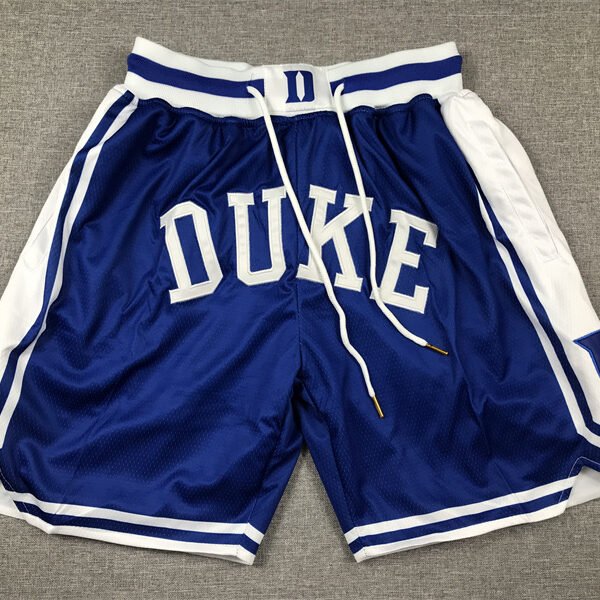 Duke White Blue Black Devils College Basketball Shorts x Pockets