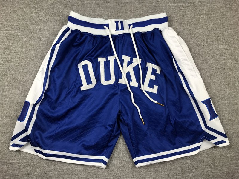 Duke White Blue Black Devils College Basketball Shorts x Pockets