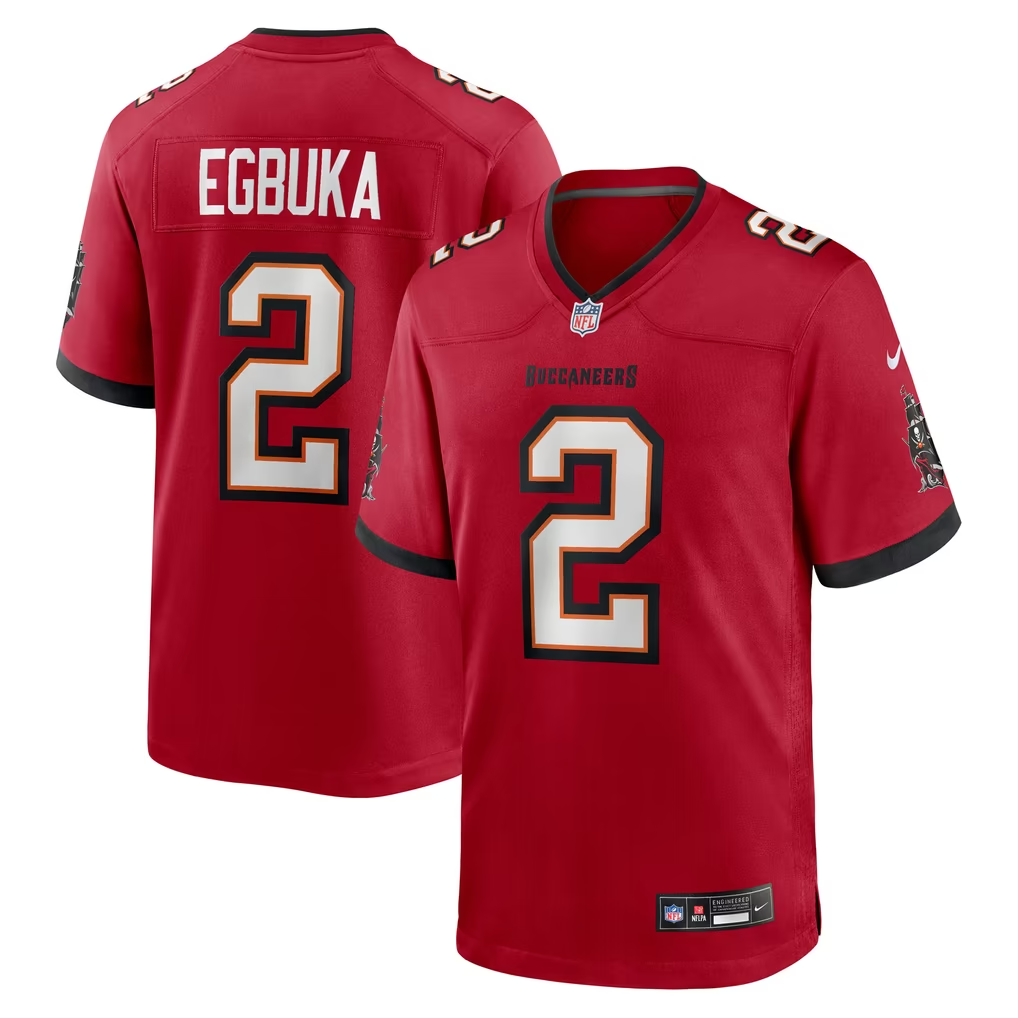 Emeka Egbuka White Red Orange Tampa Bay Buccaneers Nike Alternate Game Player Jersey - Image 2