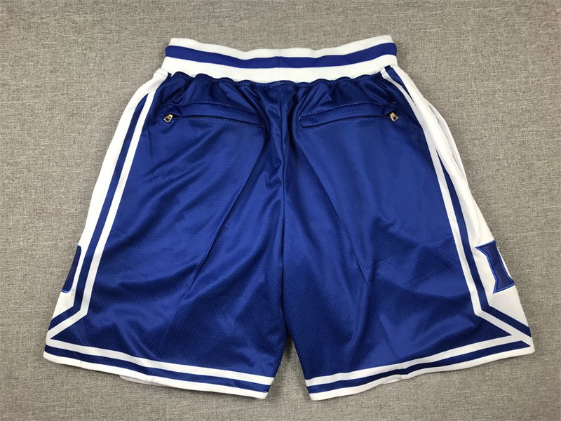 Duke White Blue Black Devils College Basketball Shorts x Pockets - Image 2