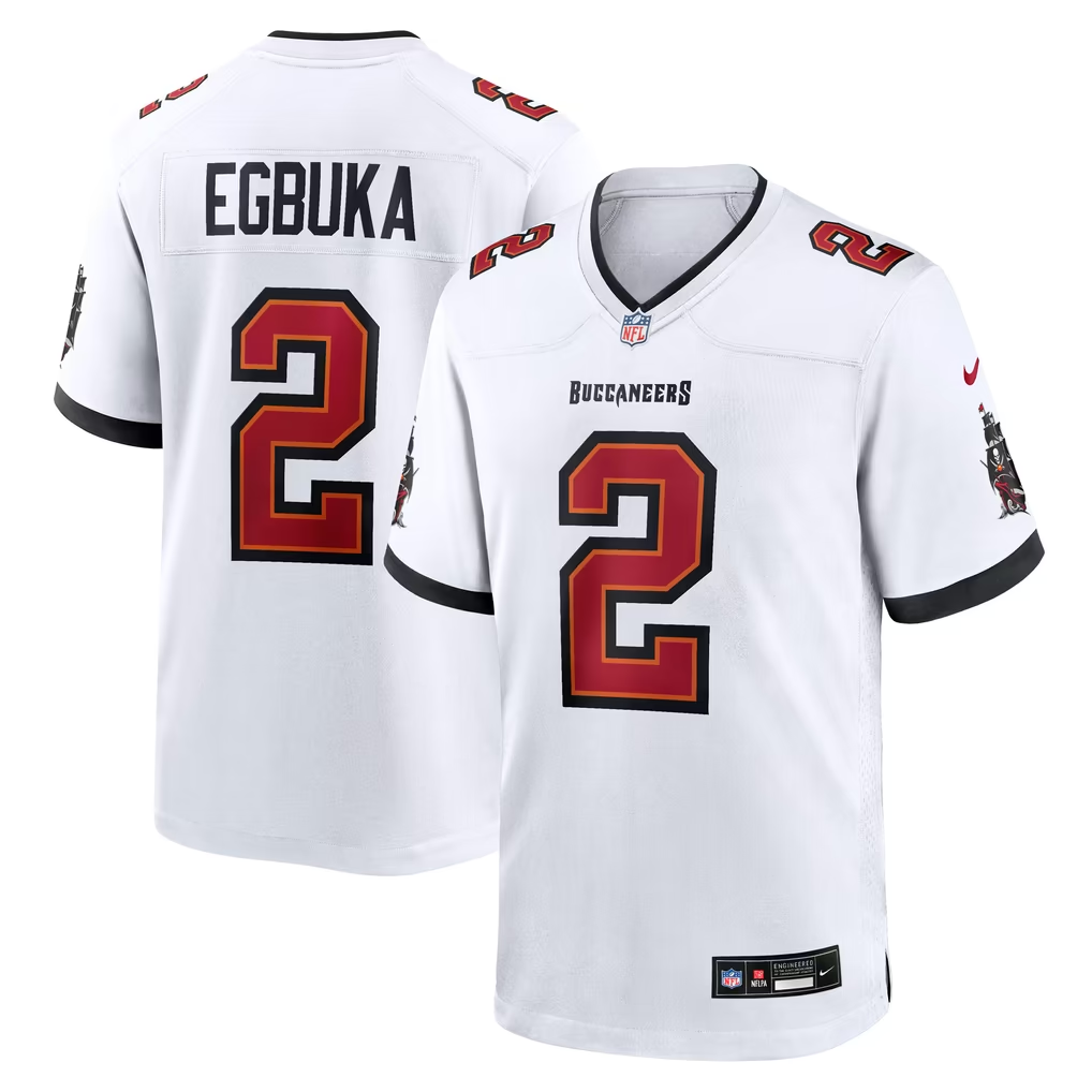 Emeka Egbuka White Red Orange Tampa Bay Buccaneers Nike Alternate Game Player Jersey - Image 3