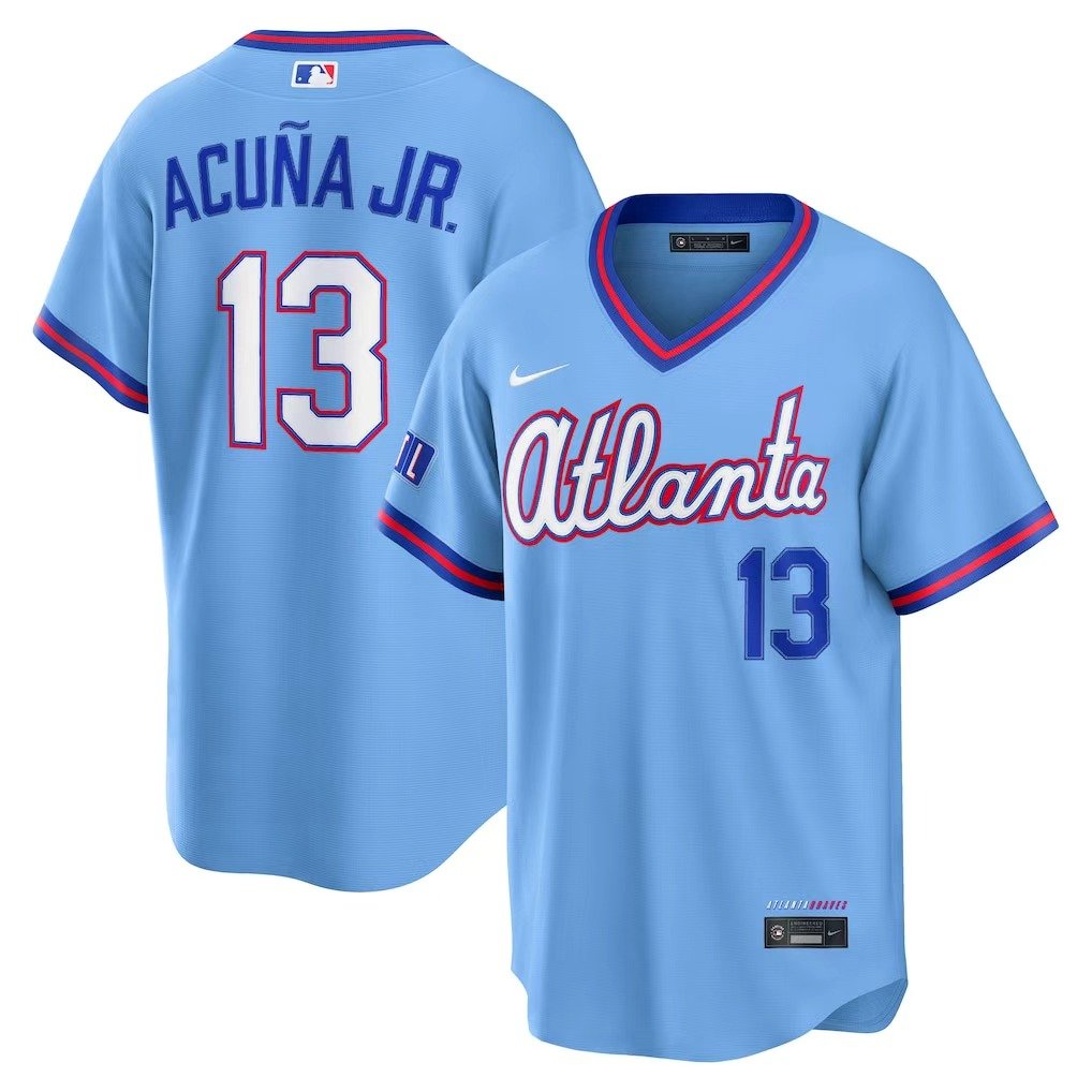 Nike Ronald Acuña Jr. #13 Atlanta Braves Stitched Men Baseball Shirt - Image 3