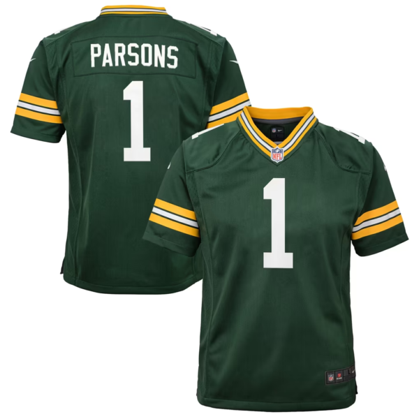 Youth Green Bay Packers Micah Parsons Nike Green White Kids Jersey