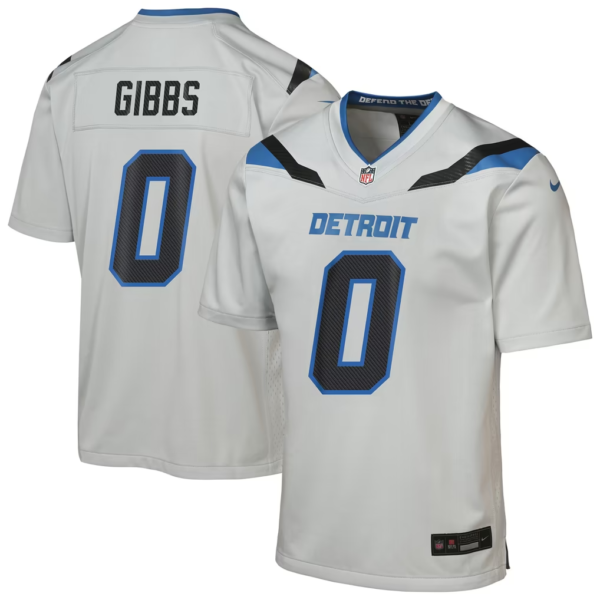 Youth Jahmyr Gibbs Detroit Lions Nike Stitched 2026 Rivalries Collection Silver Jersey