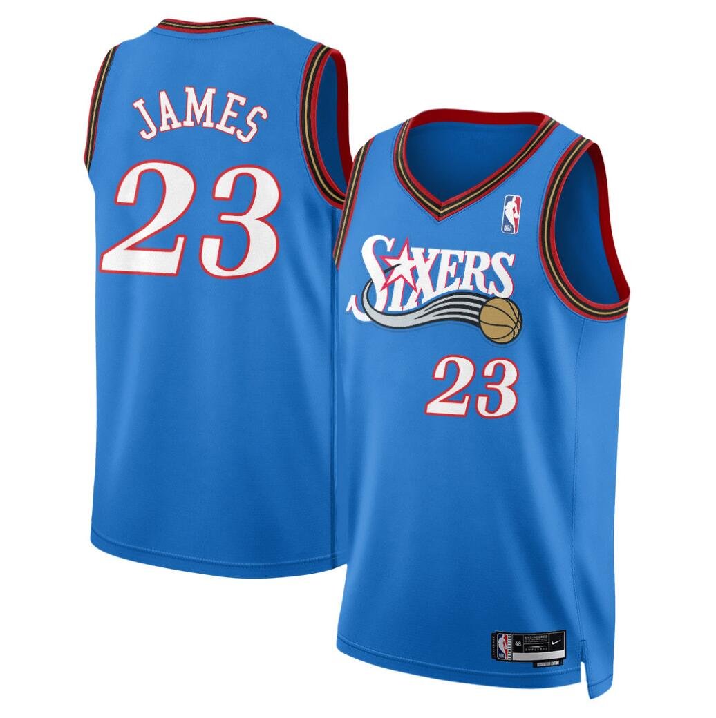 Retro Designs Philadelphia 76ers LeBron James Jerseys Mitchell & Ness - Image 2