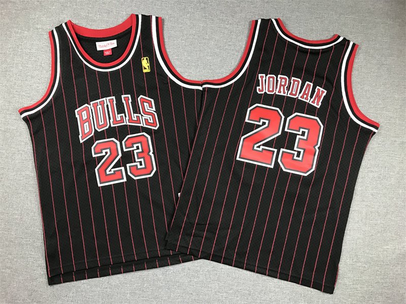 Mitchell & Ness Chicago Bulls Michael Jordan White Red Black Stitched Youth Jersey