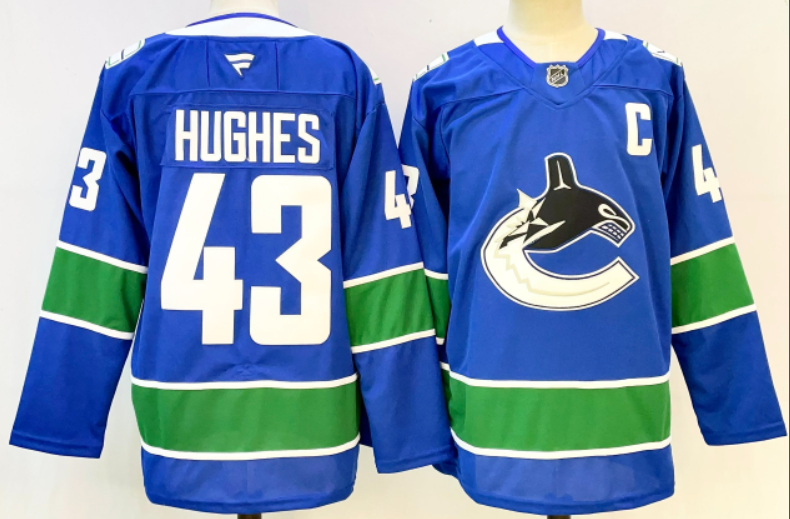 Quinn Hughes #43 Boeser #6 Pettersson #40 Vancouver Canucks Adidas Jersey