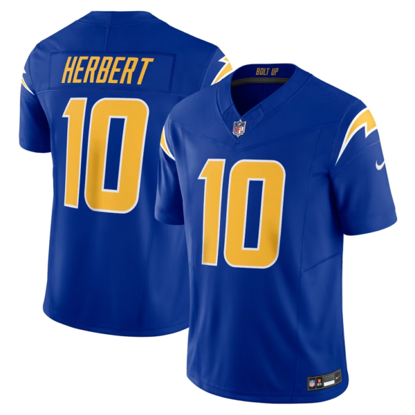 Los Angeles Chargers Justin Herbert # 10 White Blue Navy Yellow NFL Jersey Nike