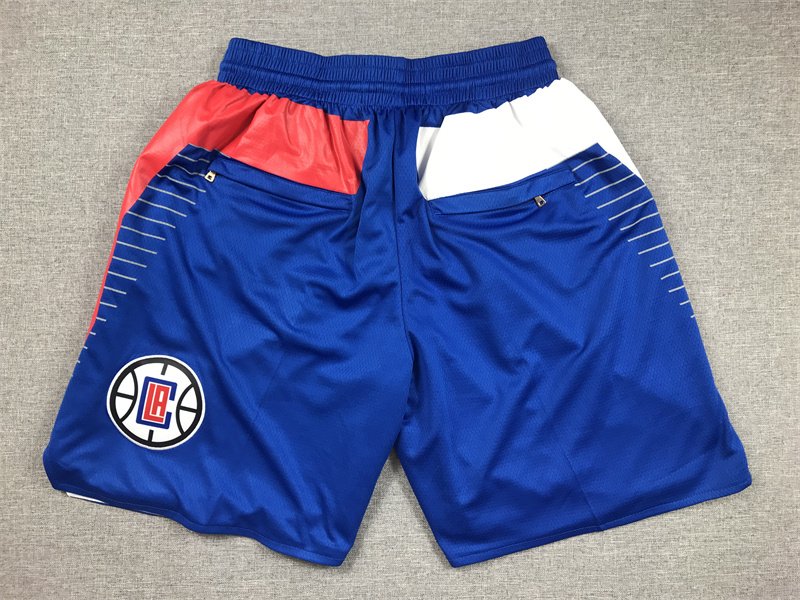 LA Clippers White Blue Navy Men Basketball Sports Shorts - Image 2