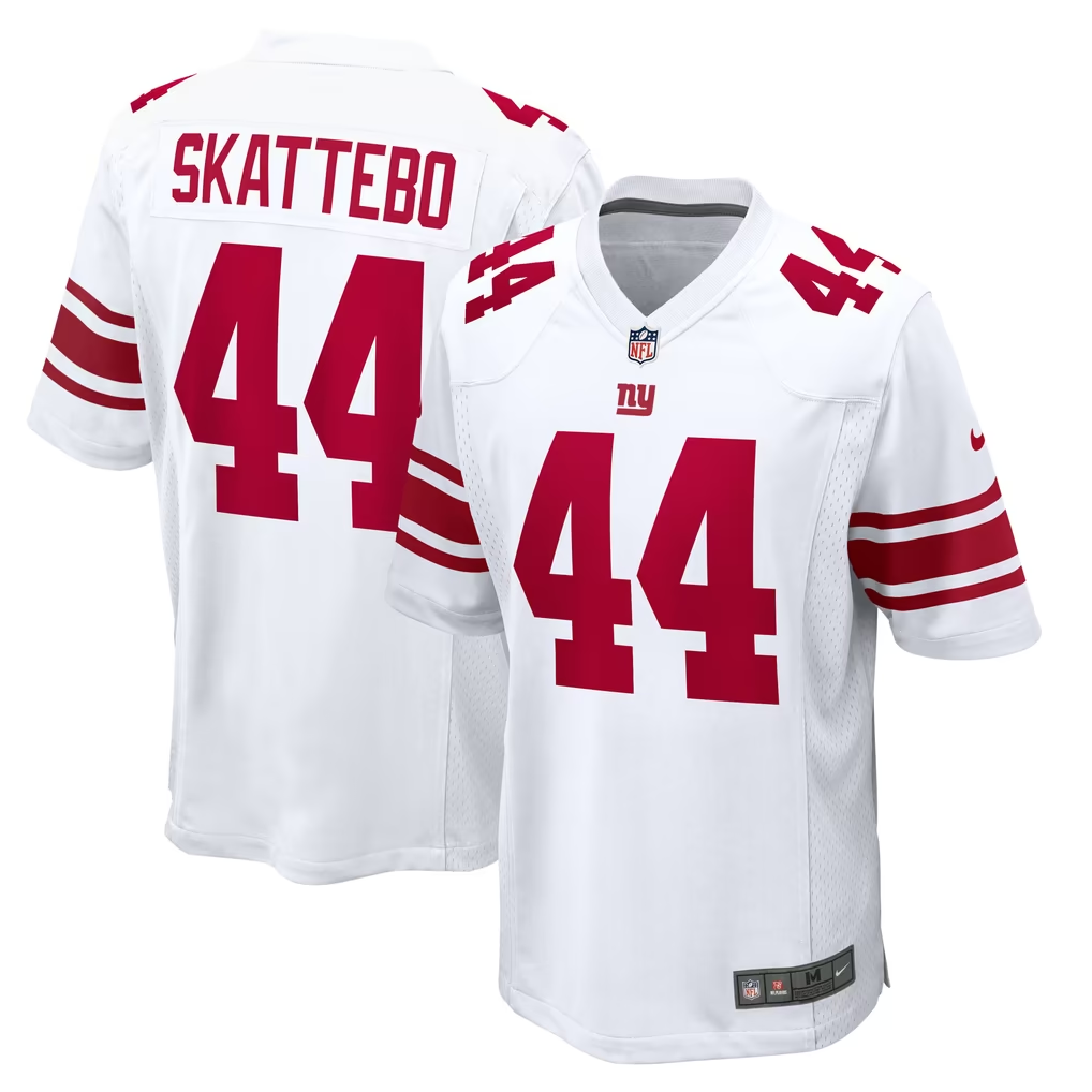 New York Giants Cam Skattebo #44 White Navy Red NFL Jersey Nike - Image 3