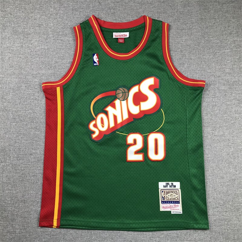 Breathable Mesh 20 Gary Payton Mitchell & Ness 95 96 Sonics Jersey Child - Image 3