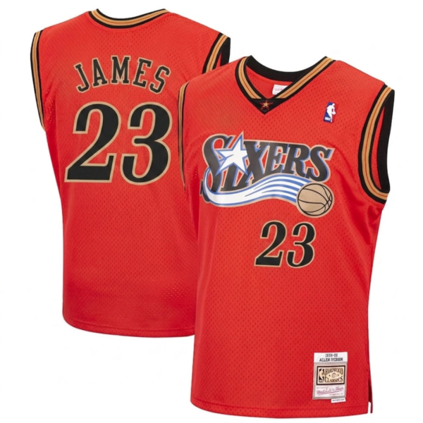 Retro Designs Philadelphia 76ers LeBron James Jerseys Mitchell & Ness
