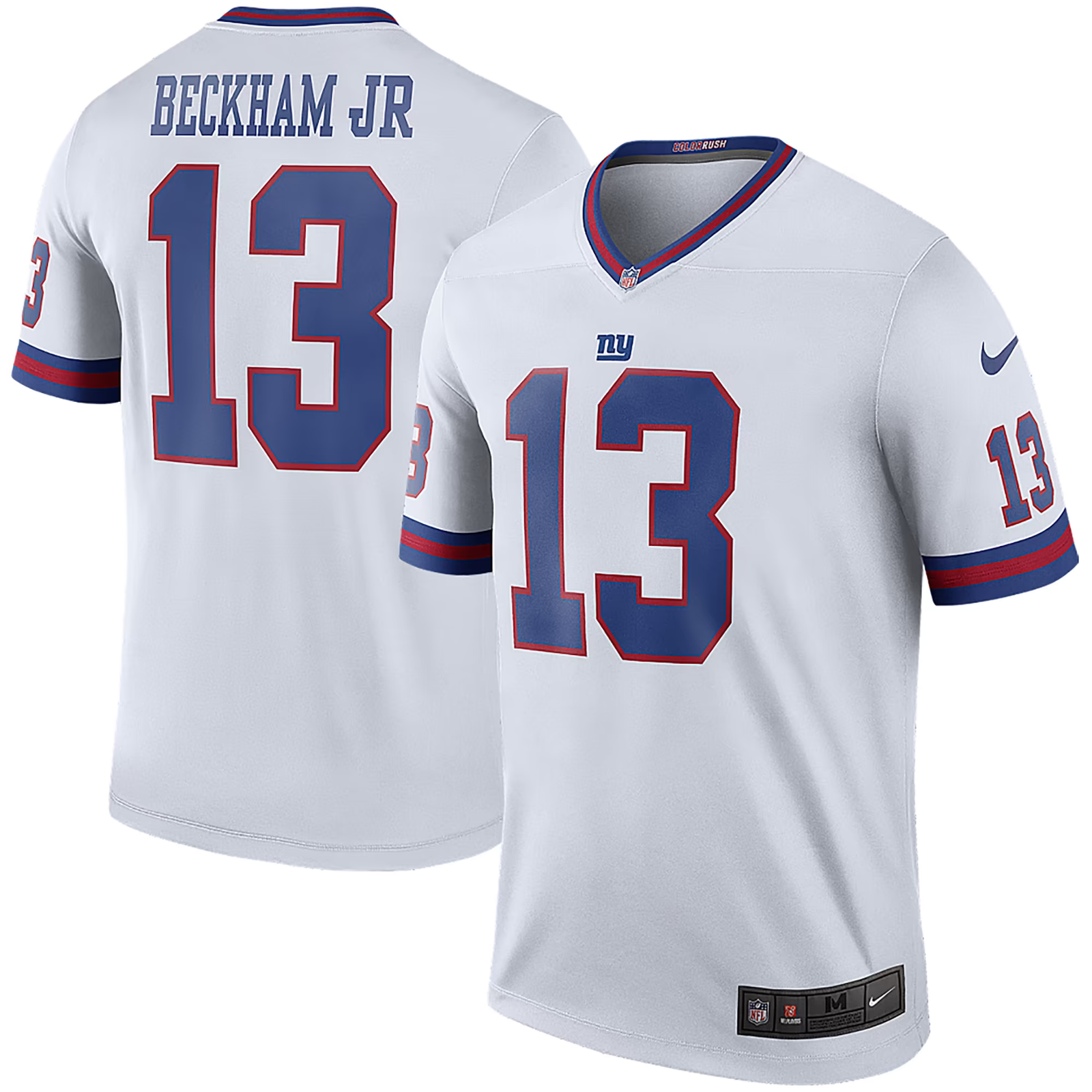 Stitched New York Giants Odell Beckham Jr. White Blue Football Shirts Nike - Image 2