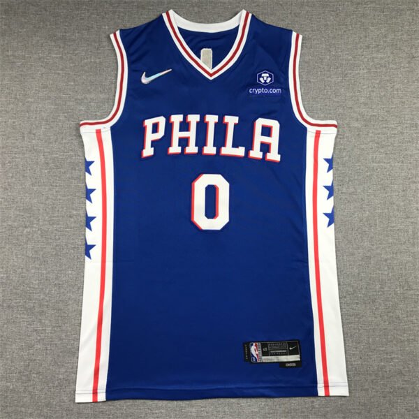 Men Stitched 0 Tyrese Maxey Philadelphia 76ers NBA Jersey