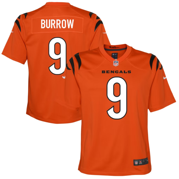 Youth Orange Black Joe Burrow Cincinnati Bengals Nike Jersey