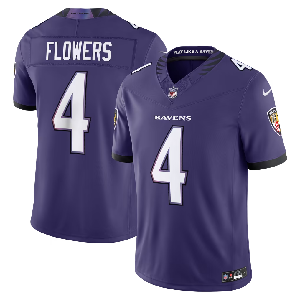 B.Ravens Jackson Lane Henry Hendrickson Flowers Stitched American Football Jerseys Nike - Image 9