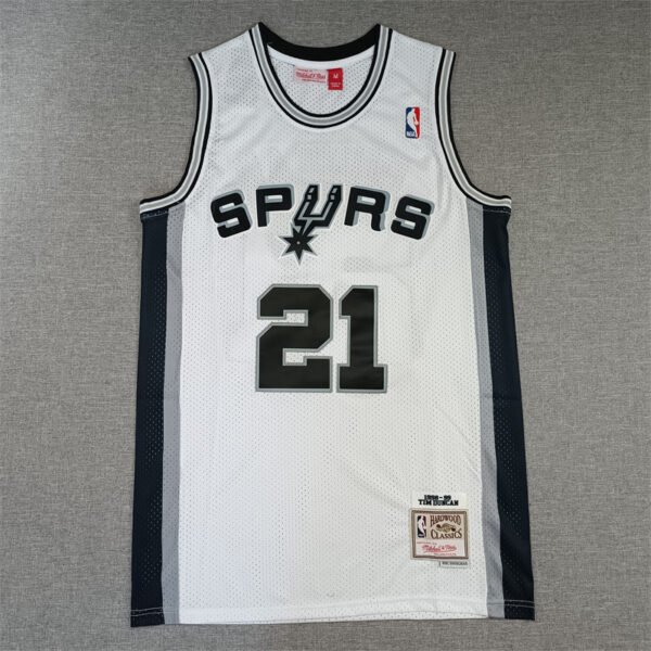 Tim Duncan San Antonio Spurs 1998-99 White Black Fuchsia Mitchell & Ness Jersey