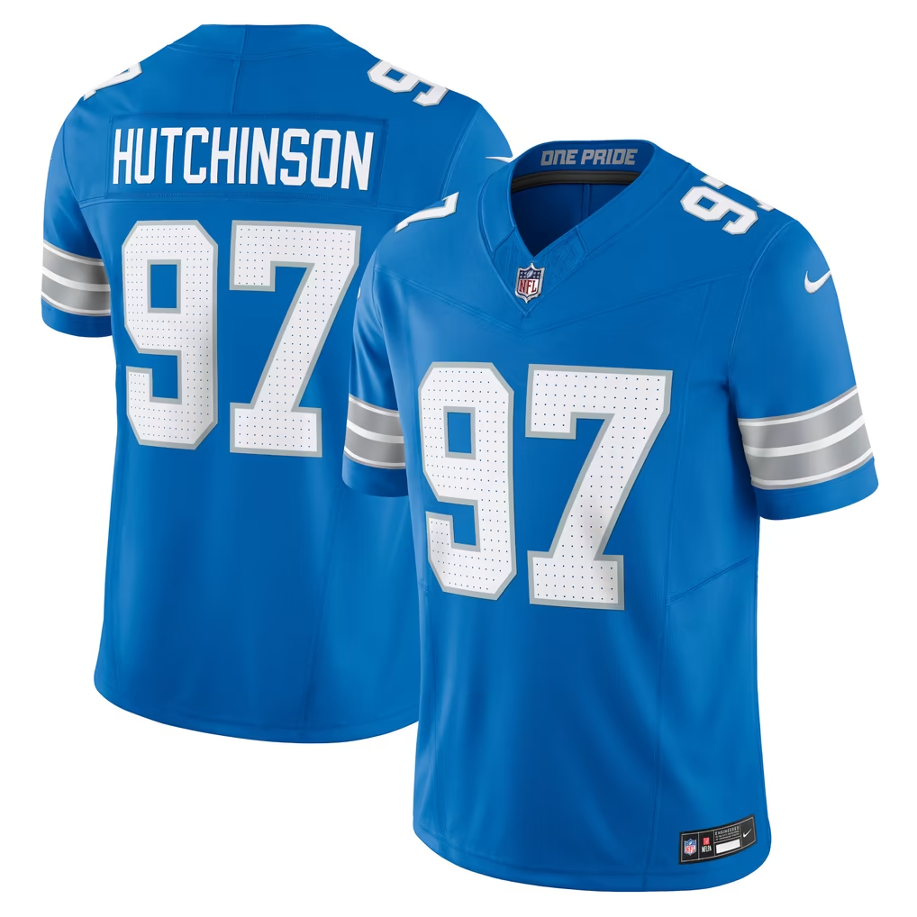 3rd Generation Detroit Lions Hutchinson Gibbs St Brown Goff Wiiliams Teslaa Nike NFL Jerseys - Image 5