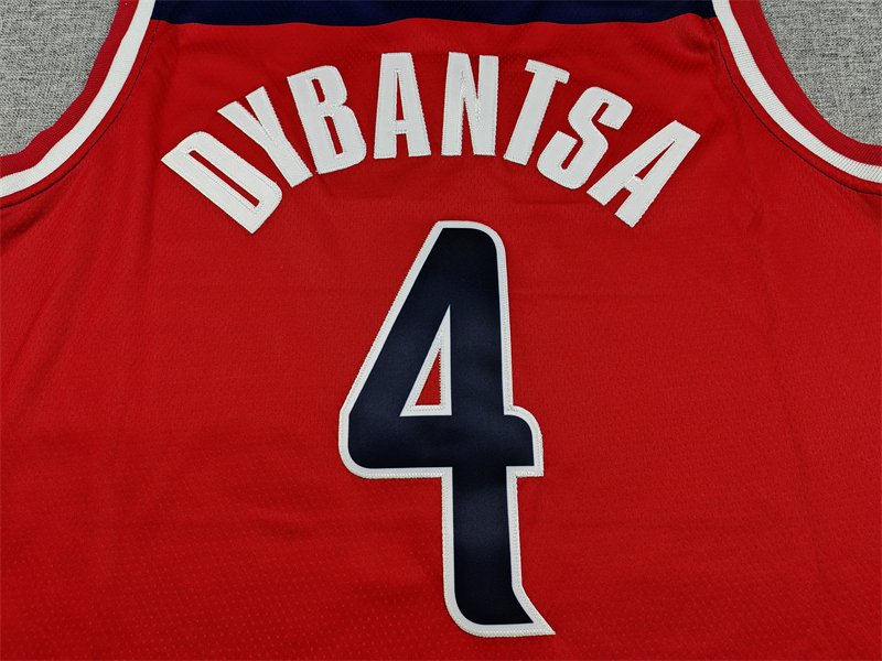Washington Wizards AJ Dybantsa #4 Nike Red White NBA Jersey - Image 4