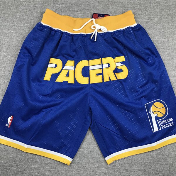 Indiana Pacers Blue Black Mens Stitched Basketball Sports Wear Shorts