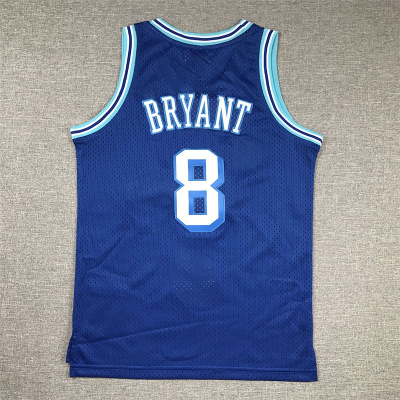 Children Stitched Kobe Bryant #8 White Yellow Purple Retro NBA Jersey - Image 3
