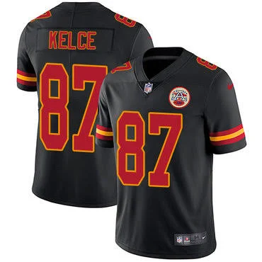 Nike Kansas City Chiefs 87 Travis Kelce Black Mens Stitched NFL Shirts - Image 3