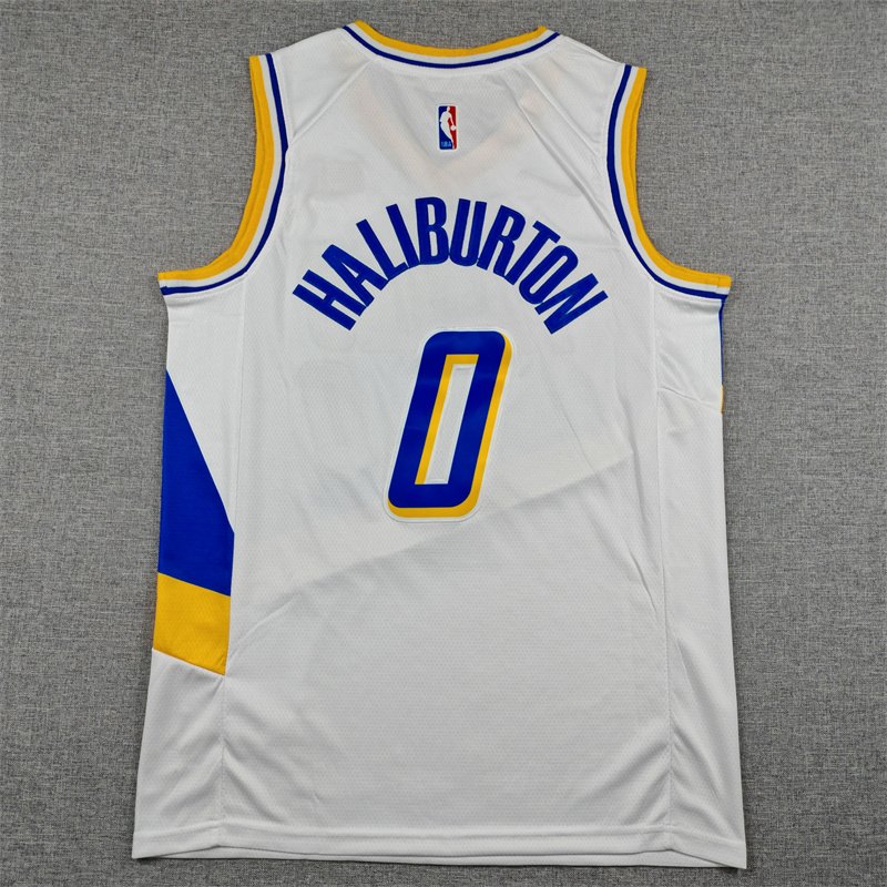Tyrese Haliburton #0 Yellow White Black Indiana Pacers NBA Stitched Edition Jersey - Image 2