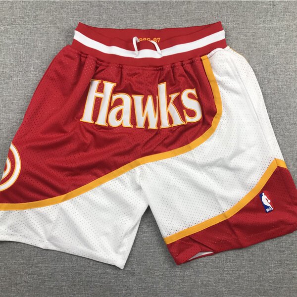 JUST DON NBA Official ATLANTA HAWKS RED SHORTS