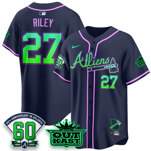 Atlanta Braves New Version Acuna JR Riley Jones Aaron MLB Tops Nike - Image 3