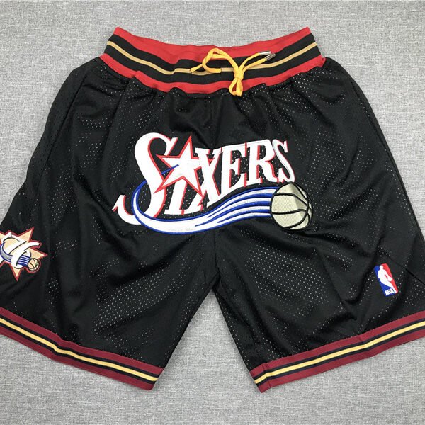 Philadelphia 76ers Men Stitched White Navy Black Basketball Shorts NBA