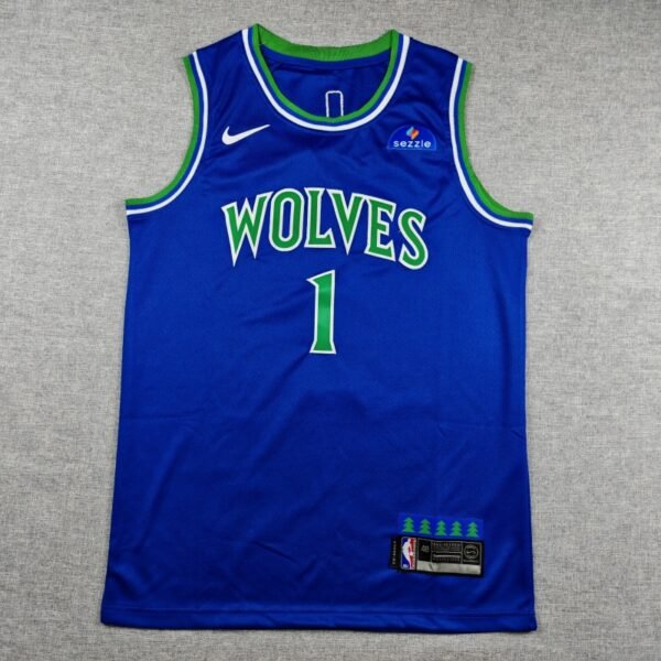 Stitched Men LaMelo Ball Blue Minnesota Timberwolves NBA Tops Nike