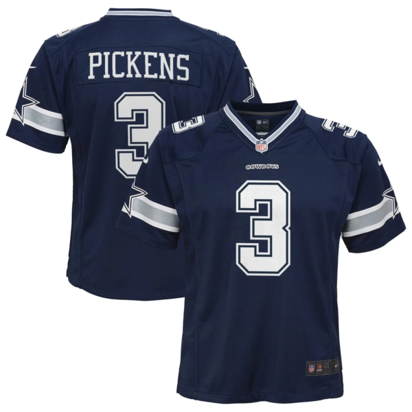 Youth Stitched White Navy George Pickens Dallas Cowboys Jersey