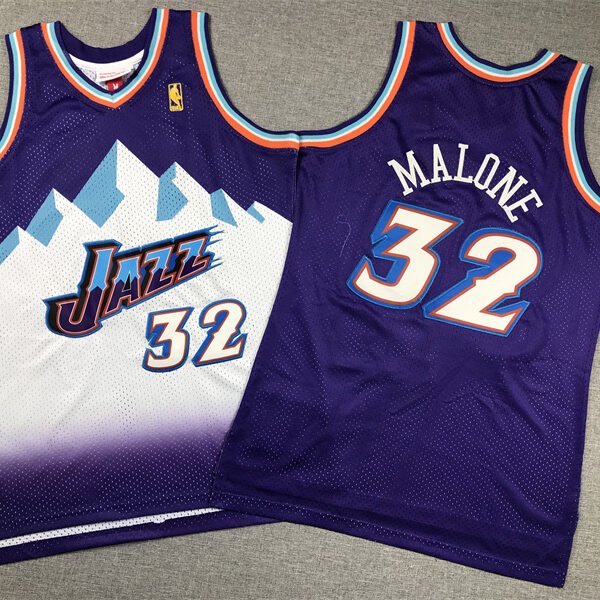 Youth Utah Jazz Karl Malone #32 Mitchell & Ness Purple 1996/97 Jersey