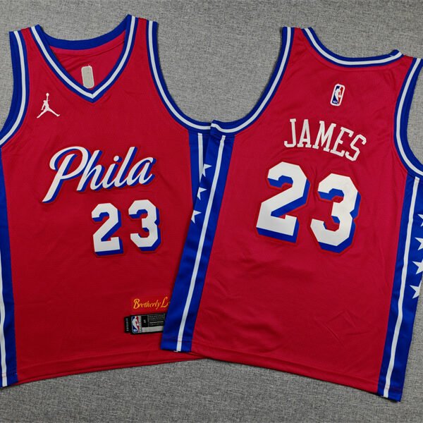 Youth Stitched 76ers LeBron James #23 Basketball Tops