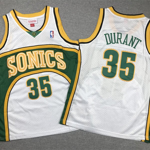MN Seattle Supersonics #35 Kevin Durant Jersey Youth S-XL